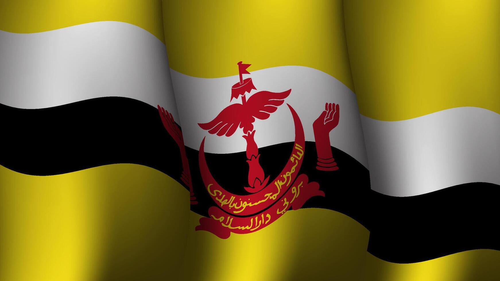 brunei vinka flagga bakgrund design vektor illustration