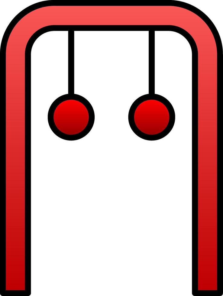 Gymnastik- Ringe Linie gefüllt Gradient Symbol vektor