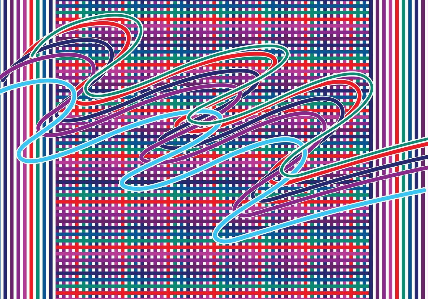 Kurve Linien mit Gerade Linien unter, multi Farbe Vektor zum Hintergrund Design.