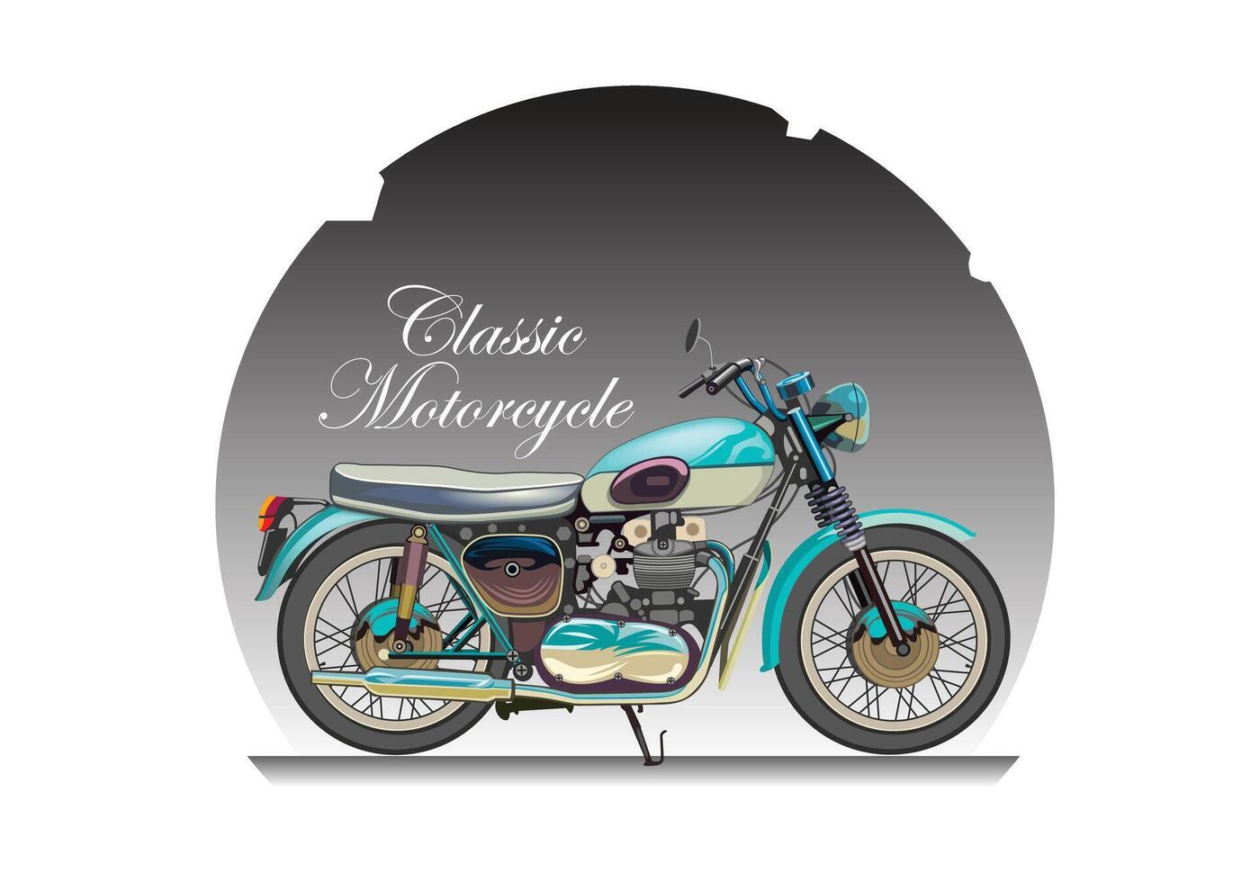 Licht Blau klassisch Motorrad Vektor zum Hintergrund Design.