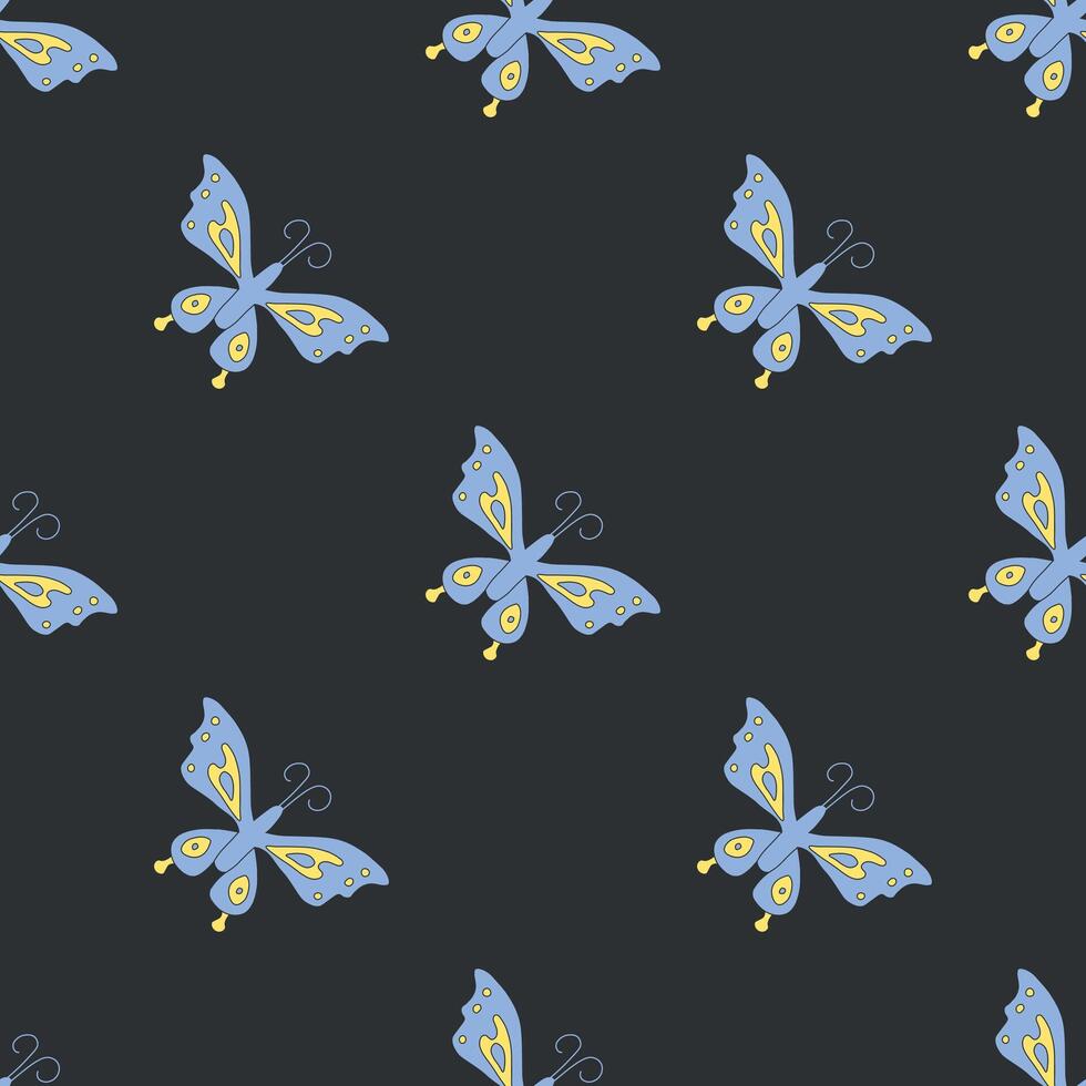 nahtlos Schmetterling Muster. Ornament mit Schmetterlinge. gezeichnet Frühling Illustration vektor