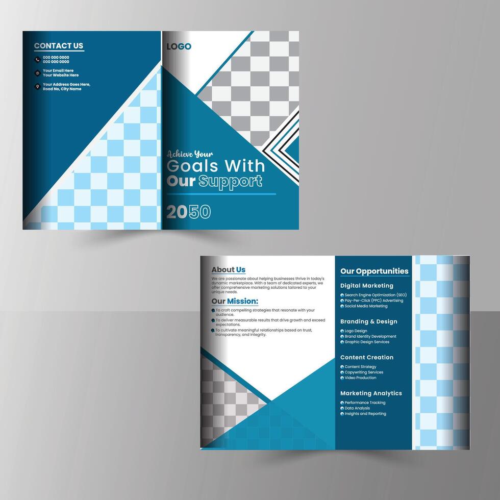 företags- biifold broschyr design. vektor