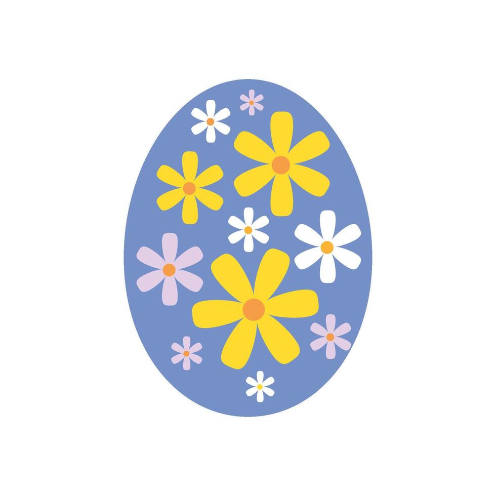 påsk ägg med blommor för påsk dag. färgrik vektor illustration på isolerat bakgrund