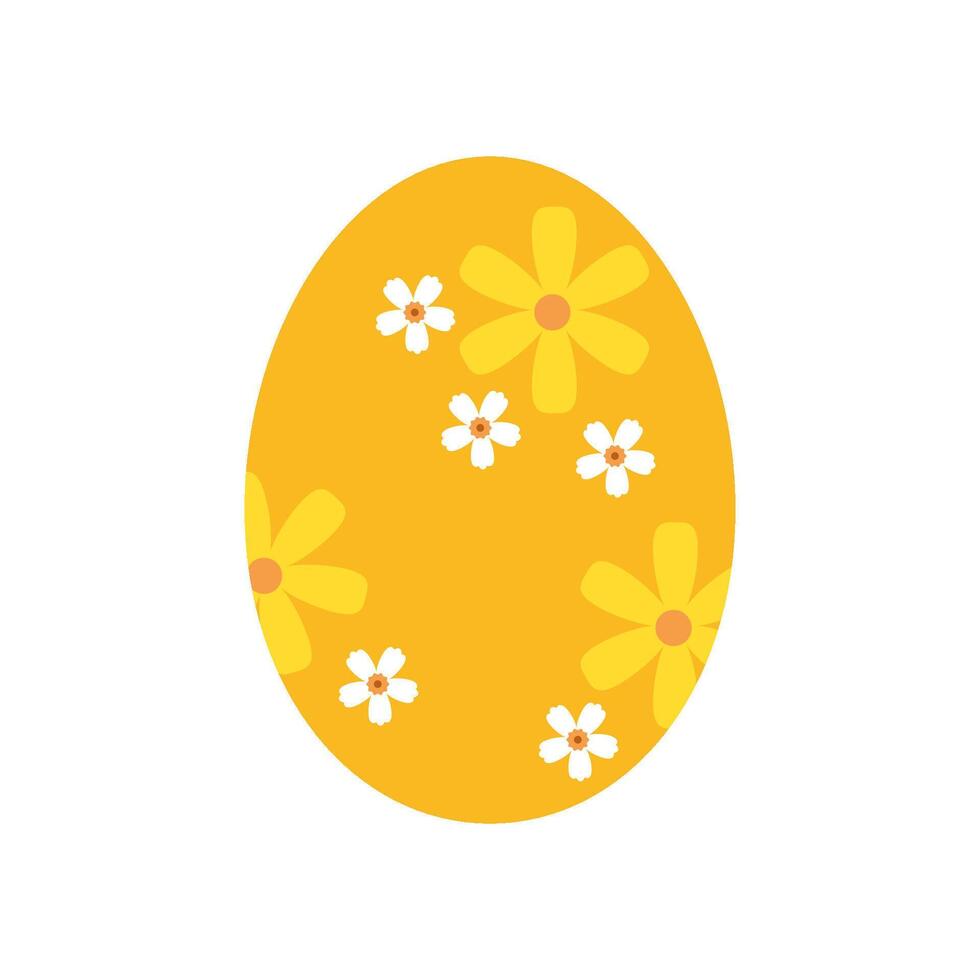 Ostern Ei mit Blumen zum Ostern Tag. bunt Vektor Illustration auf isoliert Hintergrund