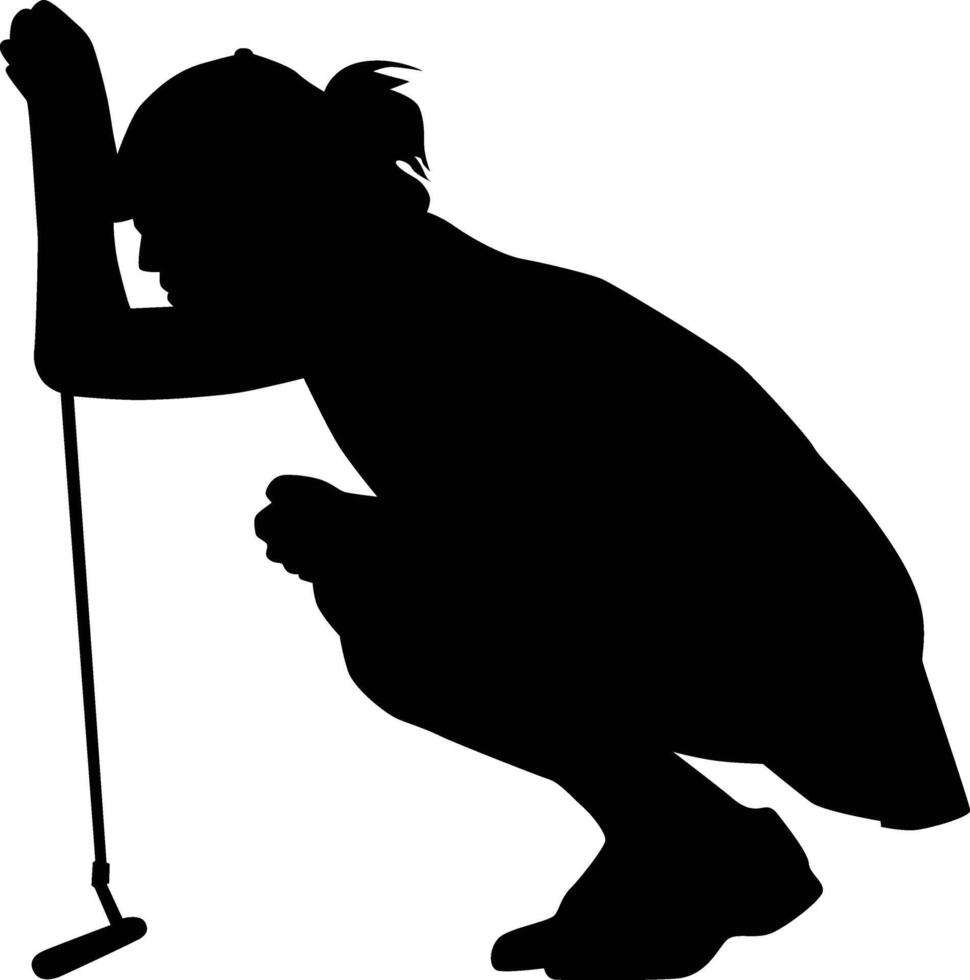 Silhouette von Frauen Golf Spieler Pose Illustration vektor
