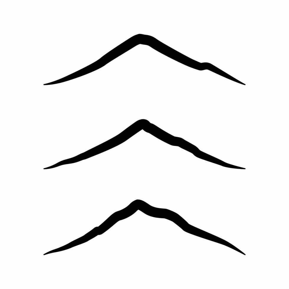 bergen kullar silhuett ClipArt illustration ikon symbol vektor design