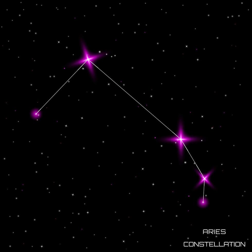 zodiaken tecken. de konstellation av aries i de svart starry himmel. vektor illustration.