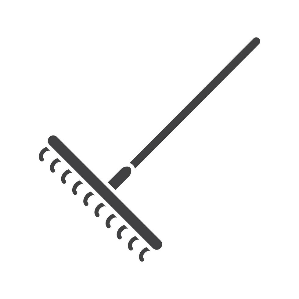 rake glyfikon. siluett symbol. negativt utrymme. vektor isolerade illustration