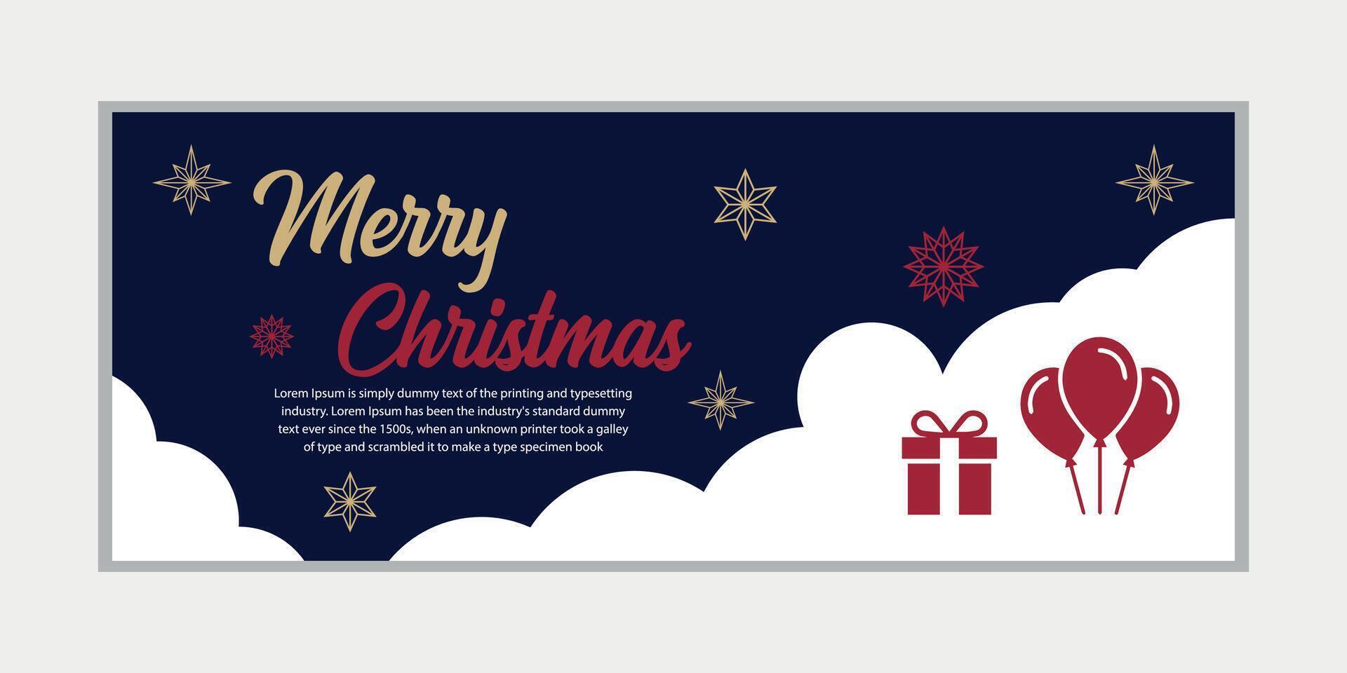 fröhlich Weihnachten Banner einstellen und glücklich Neu Jahr Banner, Sozial Medien Startseite und Netz Banner, fröhlich Weihnachten Design zum Gruß Karte, vektor