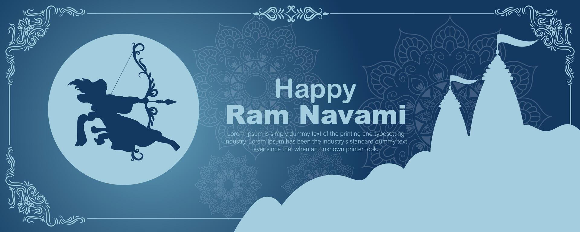 glücklich RAM Navami kulturell Banner Hindu Festival Vertikale Post wünscht sich Feier Karte RAM Navami Feier Hintergrund und Gelb Hintergrund indisch Hinduismus Festival Sozial Medien Banner vektor