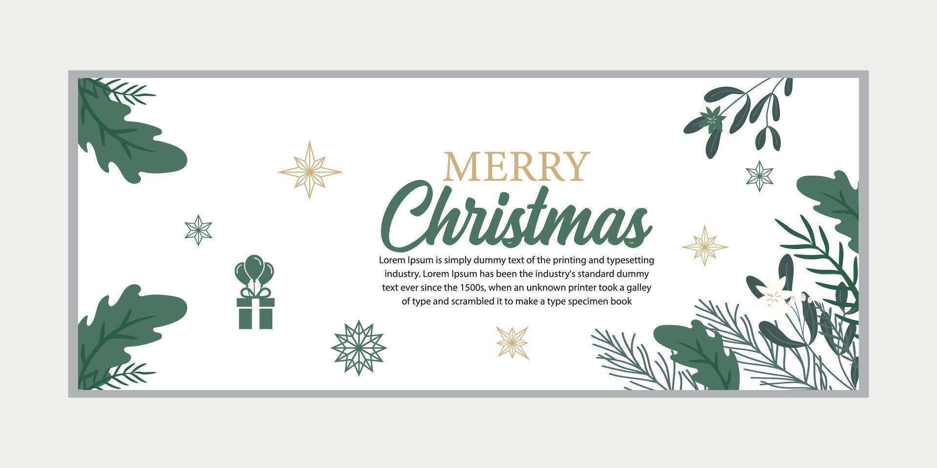 fröhlich Weihnachten Banner einstellen und glücklich Neu Jahr Banner, Sozial Medien Startseite und Netz Banner, fröhlich Weihnachten Design zum Gruß Karte, vektor