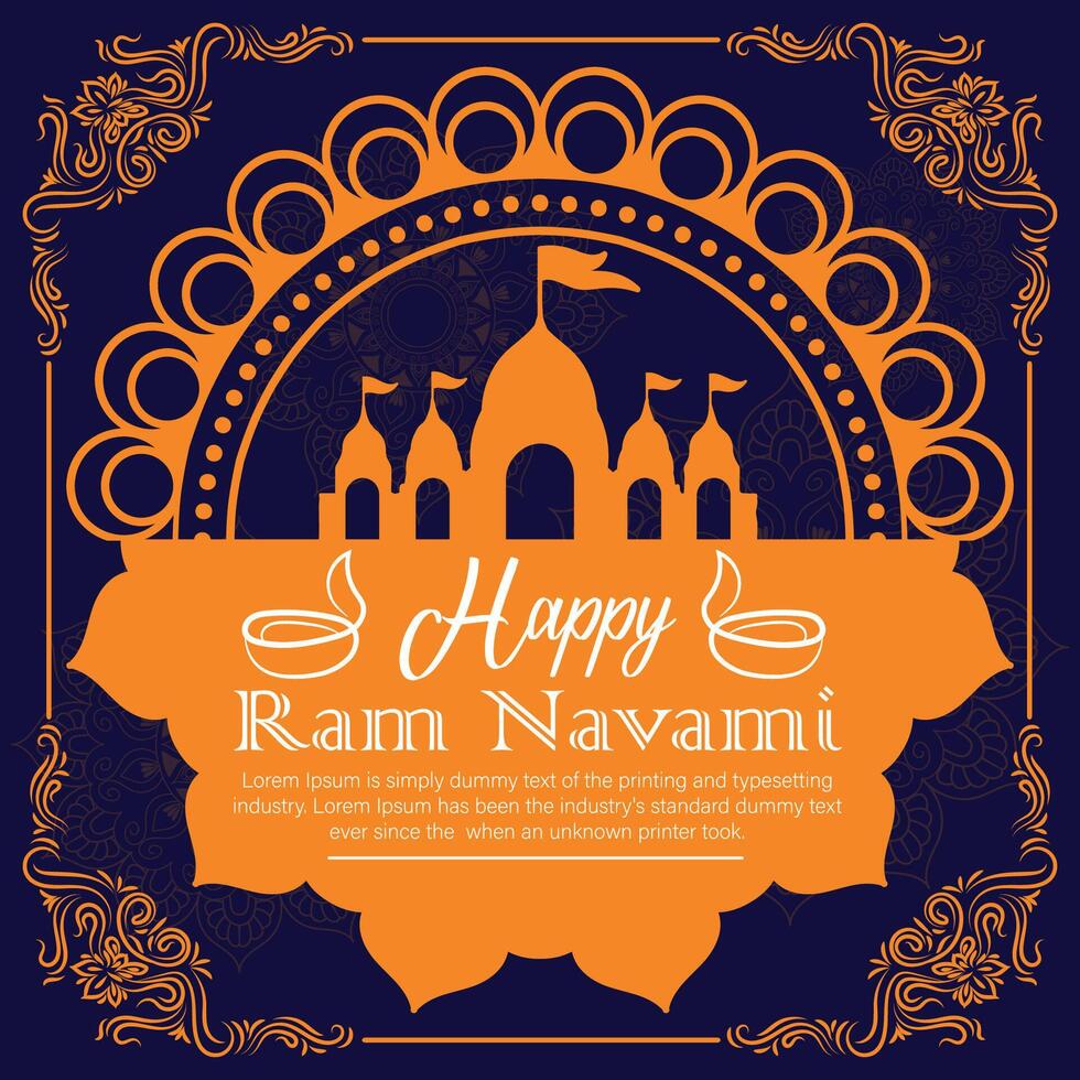 glücklich RAM Navami kulturell Banner Hindu Festival Vertikale Post wünscht sich Feier Karte RAM Navami Feier Hintergrund und RAM Navami Schöne Grüße Gelb Beige Hintergrund vektor