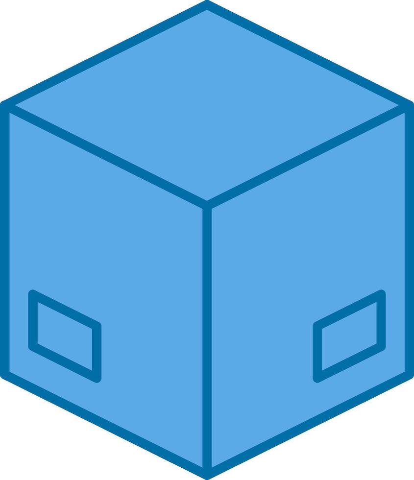 låda fylld blå ikon vektor