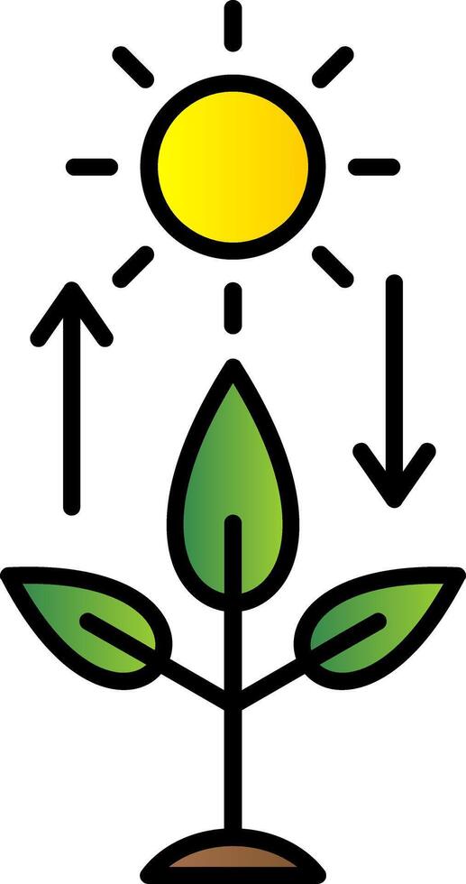 Photosynthese Linie gefüllt Gradient Symbol vektor