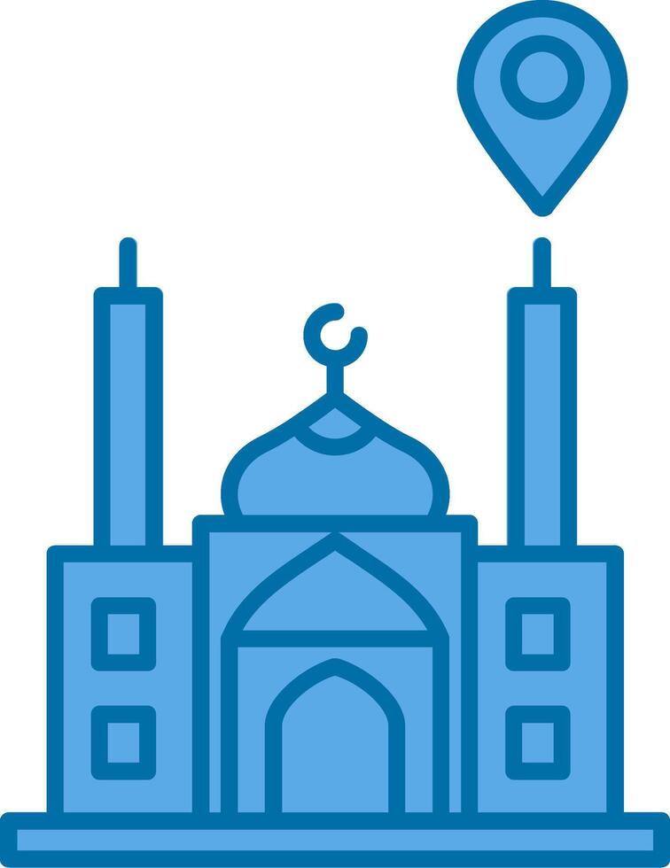 Moschee Ort gefüllt Blau Symbol vektor