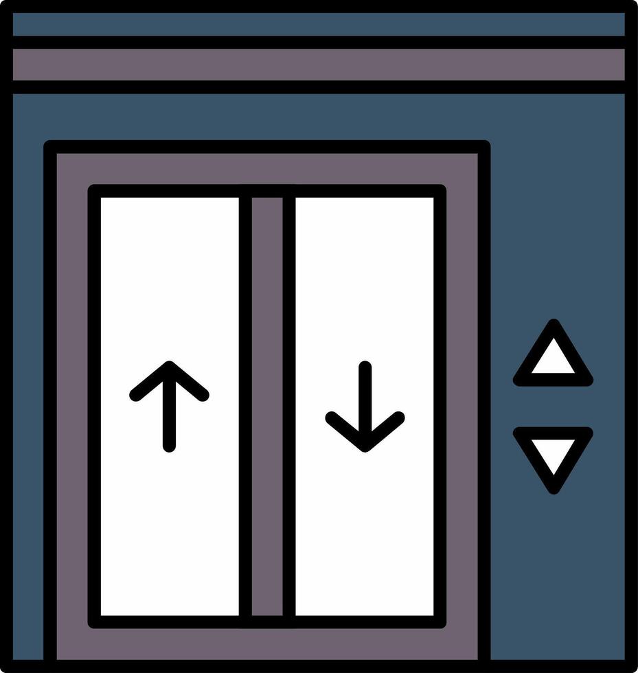 Aufzug Linie gefüllt Gradient Symbol vektor