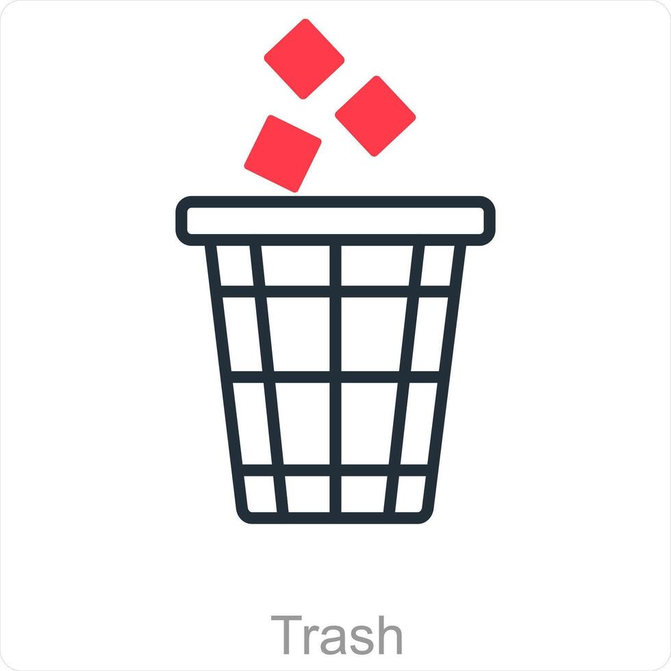 Müll und entfernen Symbol Konzept vektor
