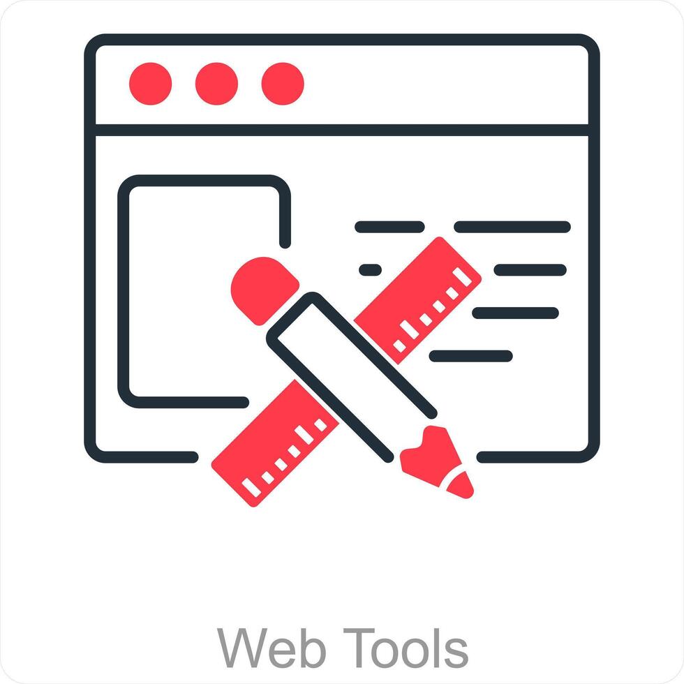 webb verktyg och koda ikon begrepp vektor