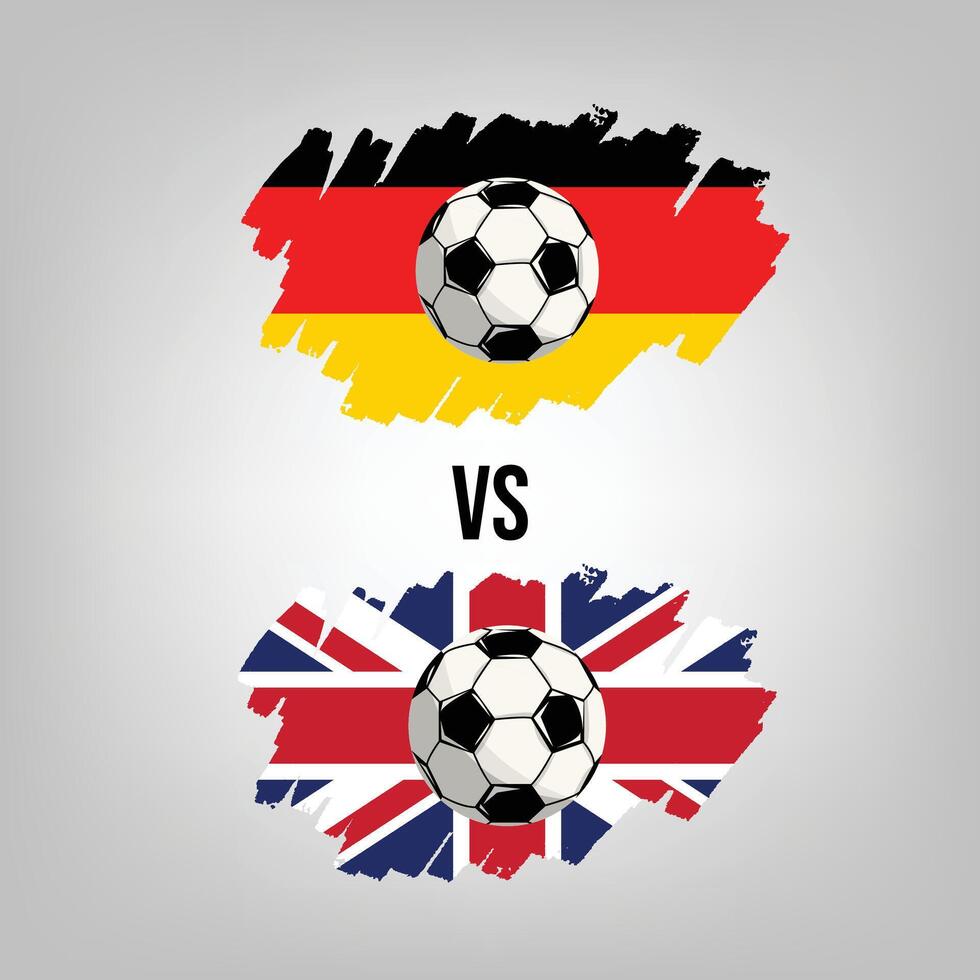 förenad rike mot Tyskland fotboll match. platt vektor fotboll spel design illustration begrepp.
