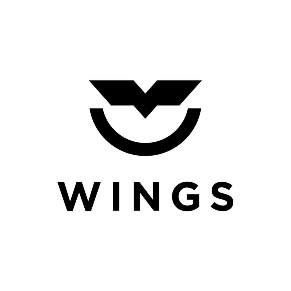 minimalistisch Flügel fliegen Logo Design Vorlage vektor