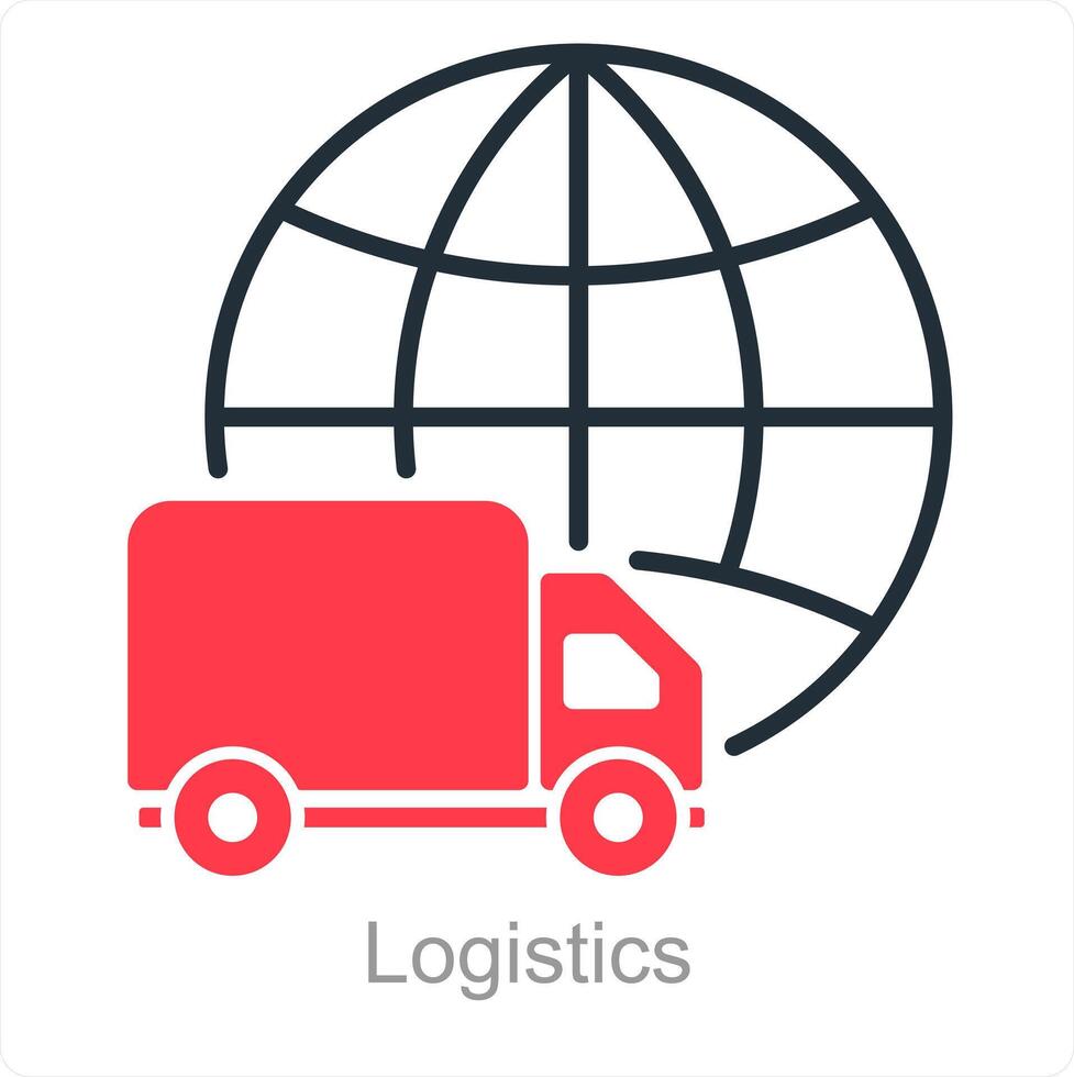 logistik och lastbil ikon begrepp vektor