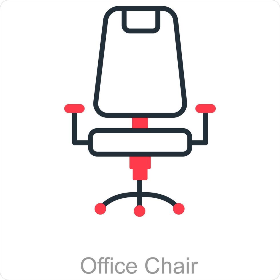 Büro Stuhl und Schreibtisch Symbol Konzept vektor