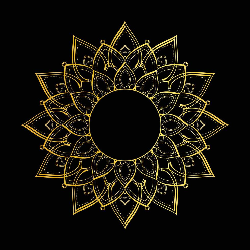 golden Gradient Mandala Hintergrund vektor