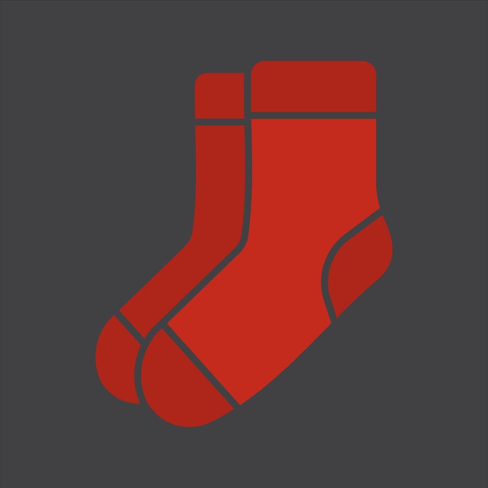 warme Socken Glyphe Farbsymbol. Socken paar. Silhouette-Symbol auf schwarzem Hintergrund. negativer Raum. Vektor-Illustration vektor