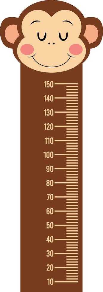 süß Gesicht Affe Stehen auf ein Lineal zum Baby vektor