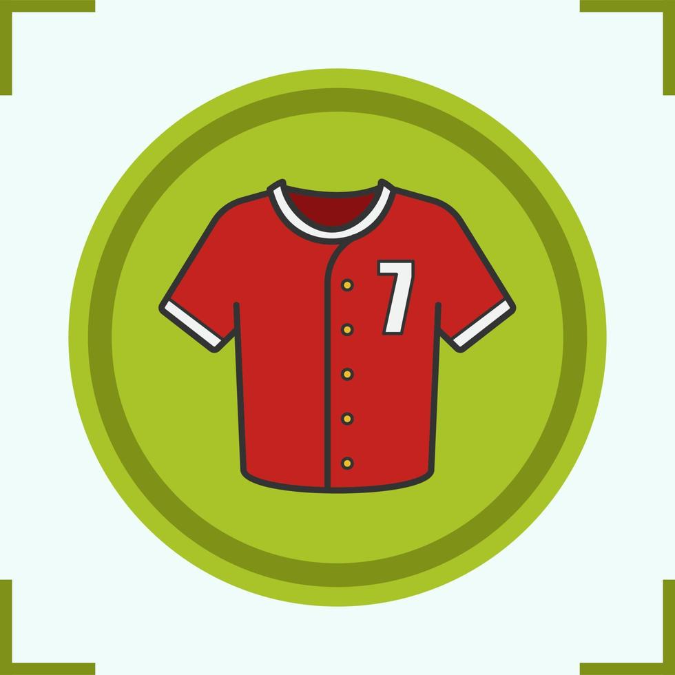 baseballspelarens t-shirt färgikon. isolerade vektor illustration