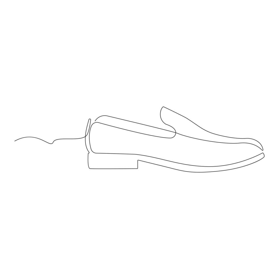 Schuh geht weiter einer Linie Kunst Zeichnung minimalistisch Design Vektor und Illustration