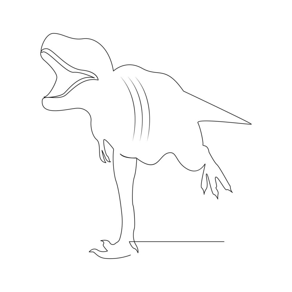 dinosaurie kontinuerlig ett linje teckning illustration konst vektor design