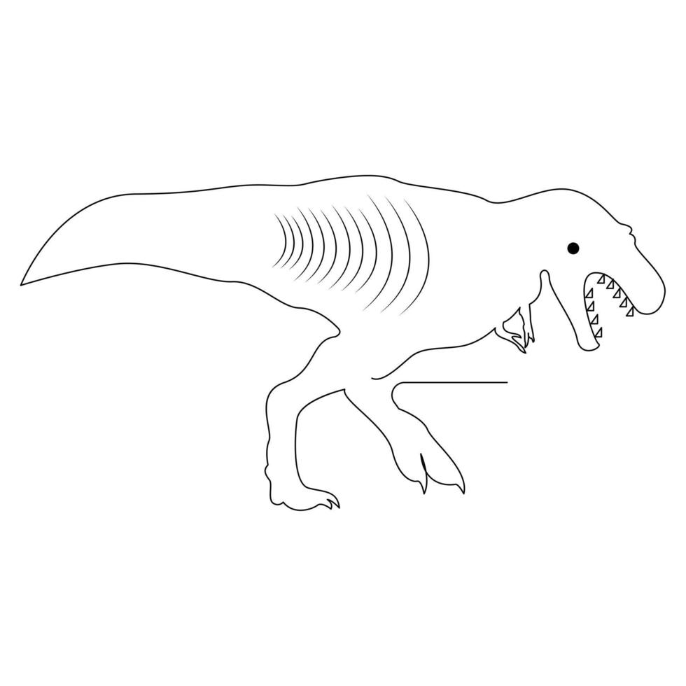 Dinosaurier kontinuierlich einer Linie Zeichnung Illustration Kunst Vektor Design