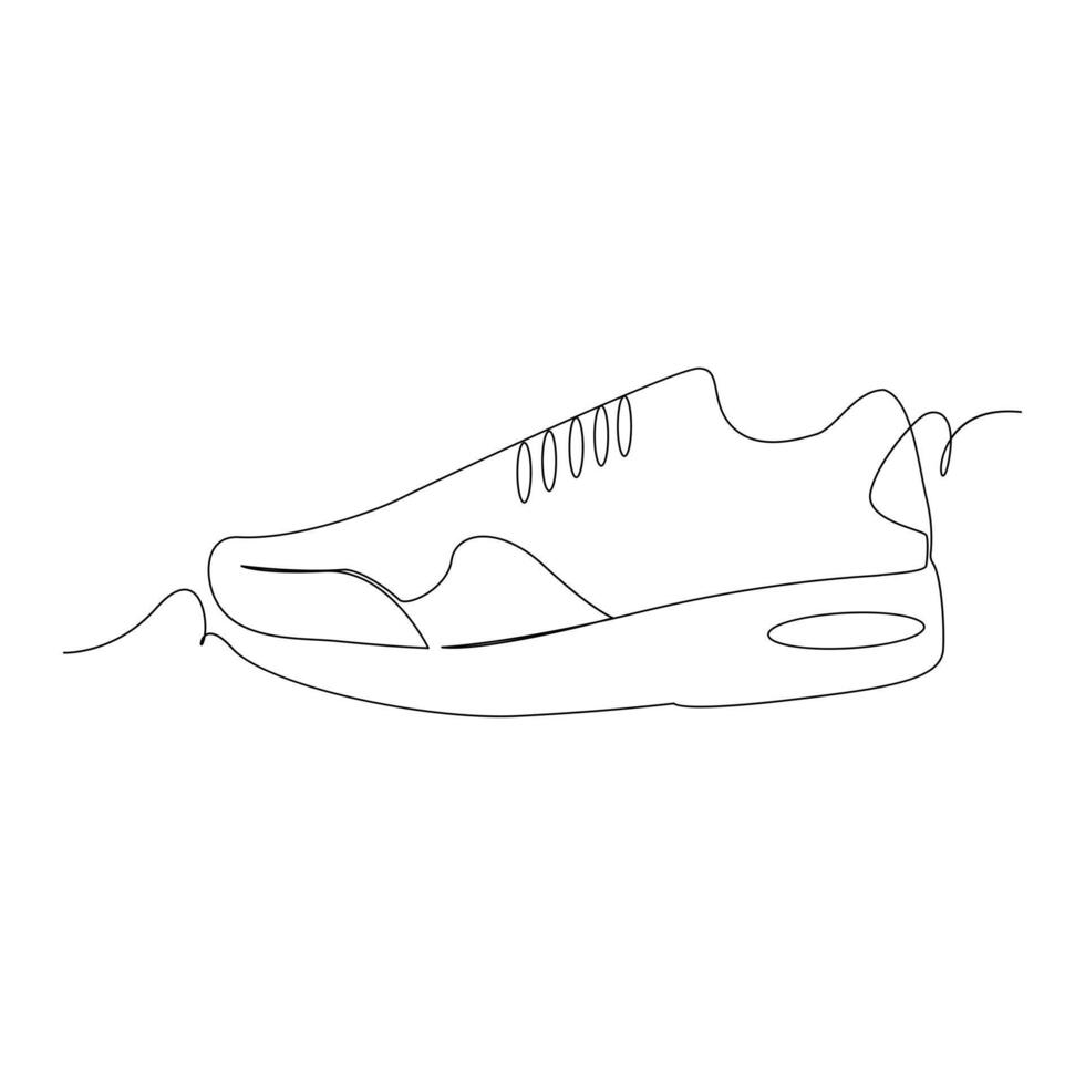 sko fortsätter ett linje konst teckning minimalistisk design vektor och illustration