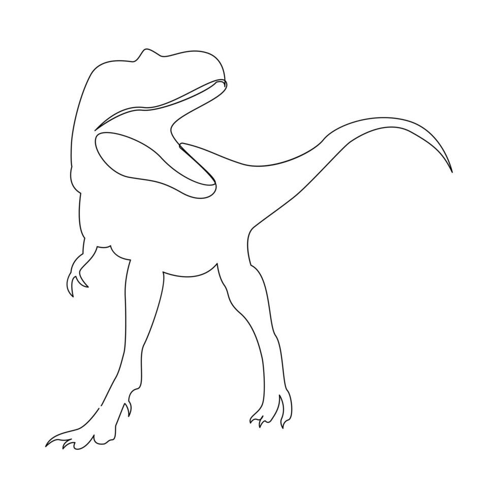 dinosaurie kontinuerlig ett linje teckning illustration konst vektor design