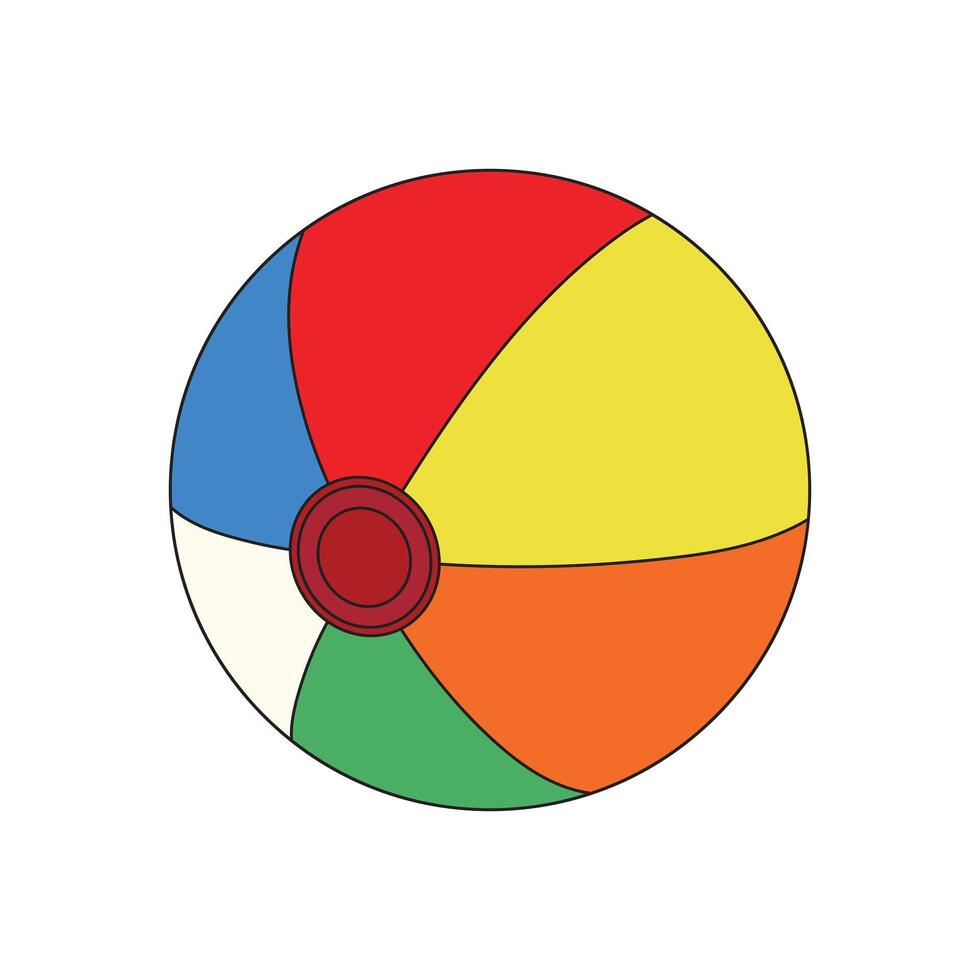barn teckning tecknad serie vektor illustration strand boll ikon isolerat på vit