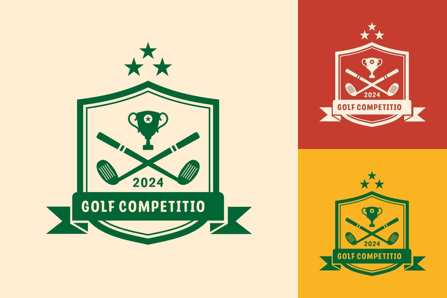 modern platt design unik golf boll mästerskap logotyp mall och minimalistisk golf logotyp begrepp vektor