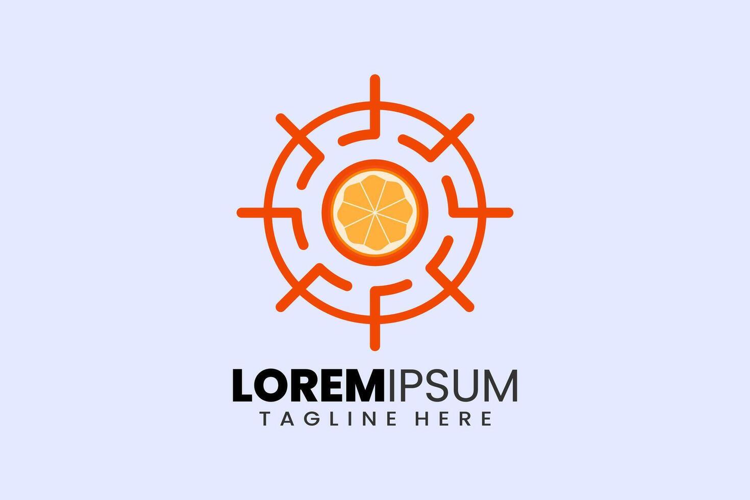 modern eben Design einzigartig schießen Ziel Tor mit Orange Obst Logo Vorlage und oder Ziel Logo vektor