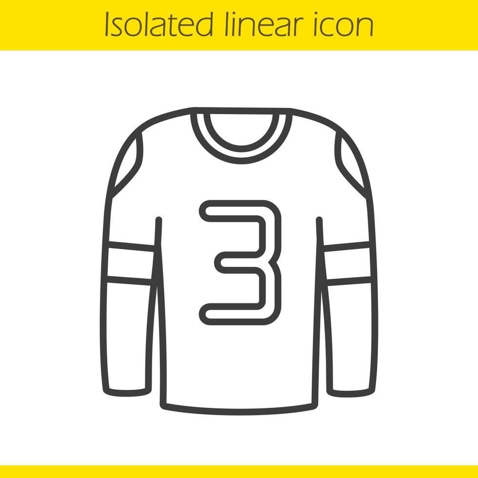 Lineares Symbol für das Hemd des Hockeyspielers. dünne Linie Abbildung. Kontursymbol. Vektor isolierte Umrisszeichnung