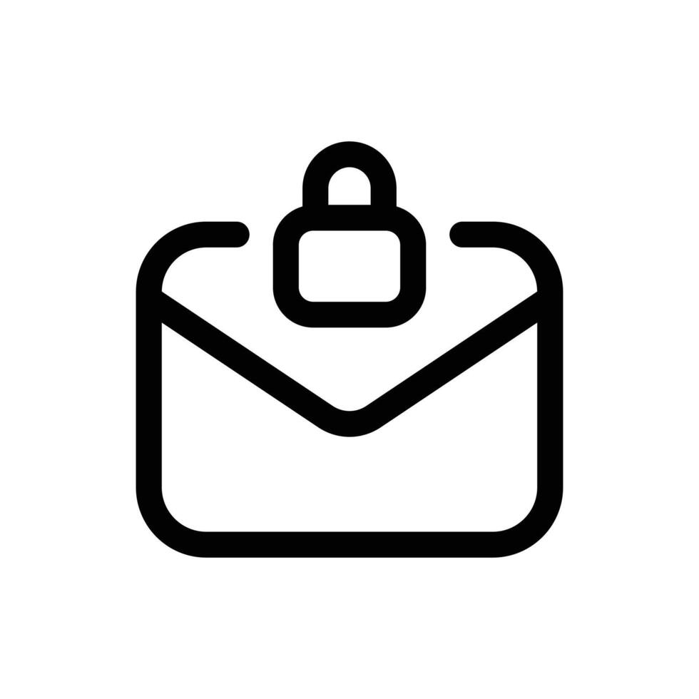 enkel konfidentiell e-post linje ikon isolerat på en vit bakgrund vektor
