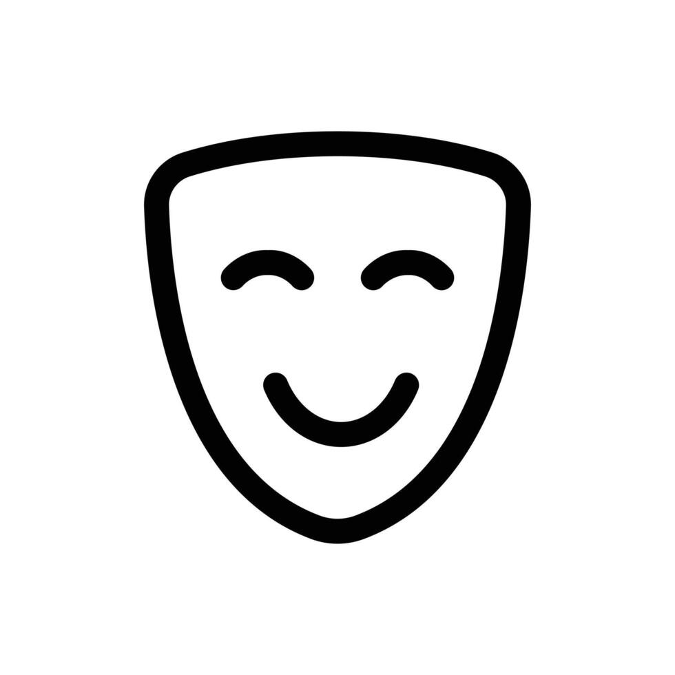 enkel opera mask linje ikon isolerat på en vit bakgrund vektor