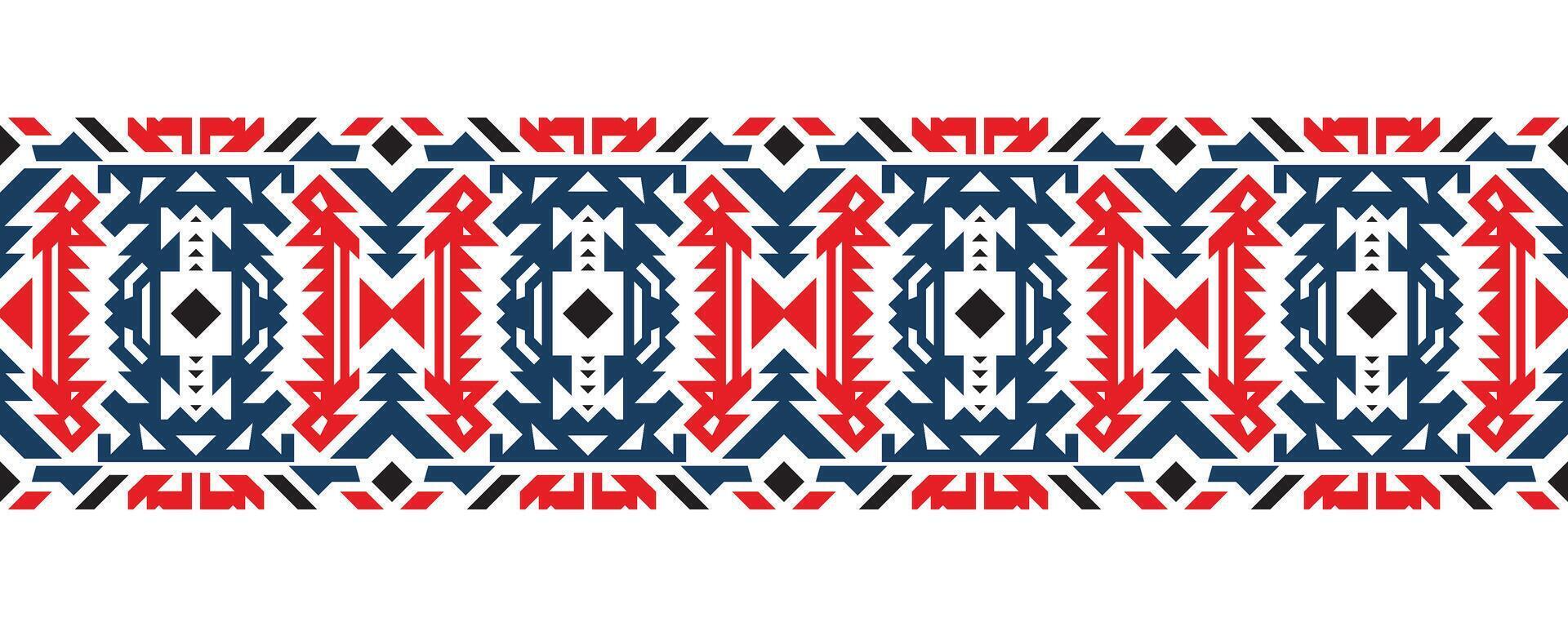 etnisk gräns prydnad. geometrisk etnisk orientalisk sömlös mönster. rand vektor illustration. inföding amerikan mexikansk afrikansk indisk stam- stil. design gräns, textil, tyg, Kläder, matta.