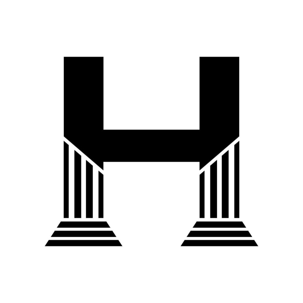 ohne serif Brief h Säule Gesetz Logo vektor