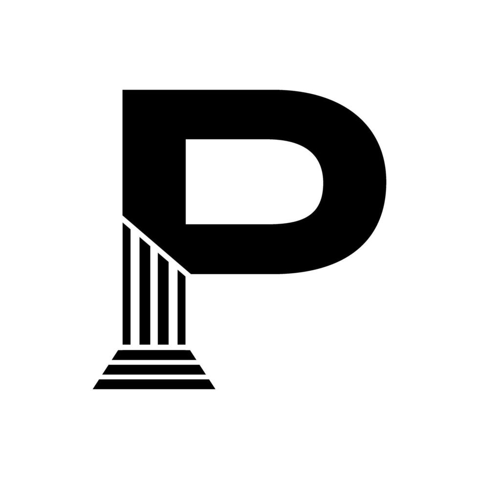 sans serif brev p pelare lag logotyp vektor
