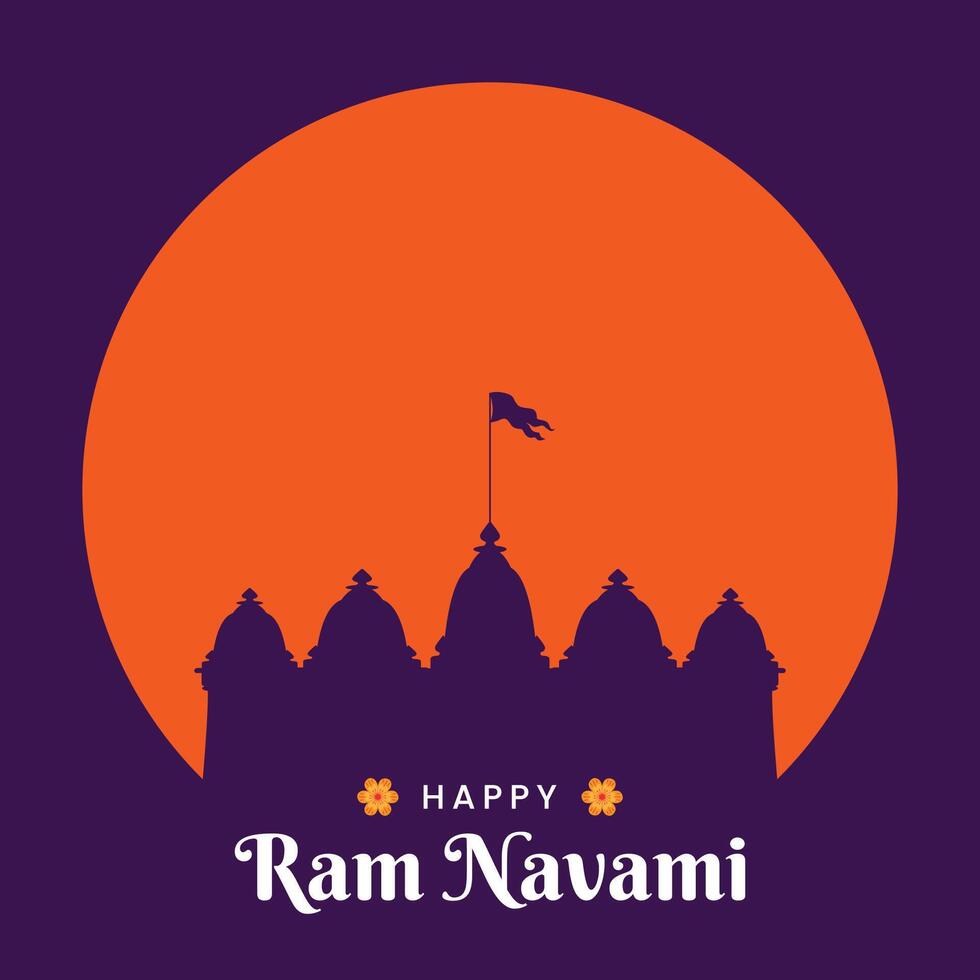 Hindu Festival glücklich RAM Navami Feier Gruß Karte Banner Design Vektor