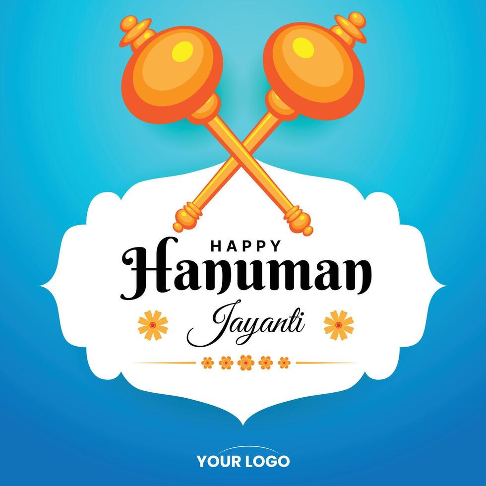 glücklich Hanuman Jayanti Festival, Feier von das Geburt von Herr Hanuman, Gruß Karte Post Vektor