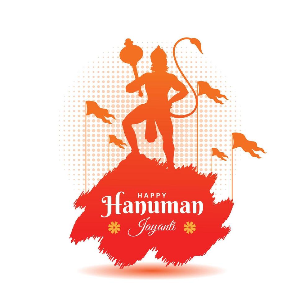 Lycklig hanuman jayanti festival, firande av de födelse av herre hanuman, hälsning kort posta vektor
