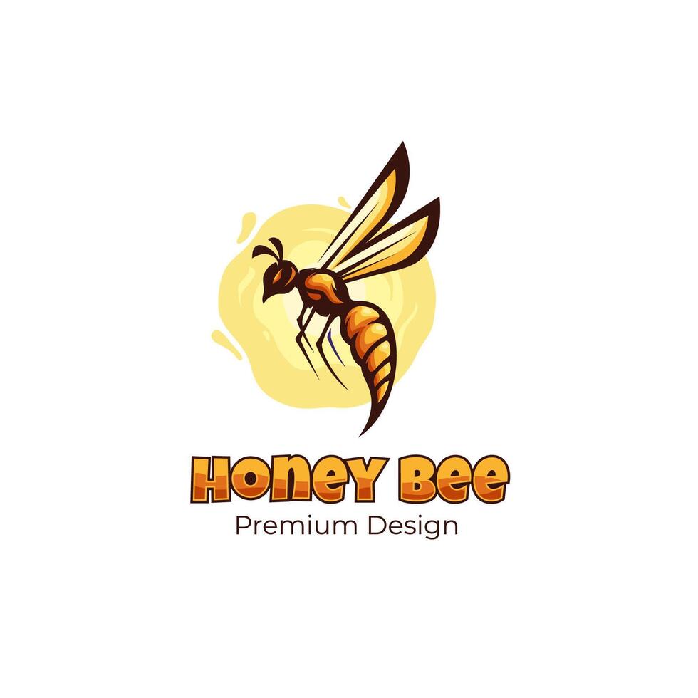 årgång honung bi flyga logotyp illustration, honung kammar bakgrund djur- grafisk symbol design vektor