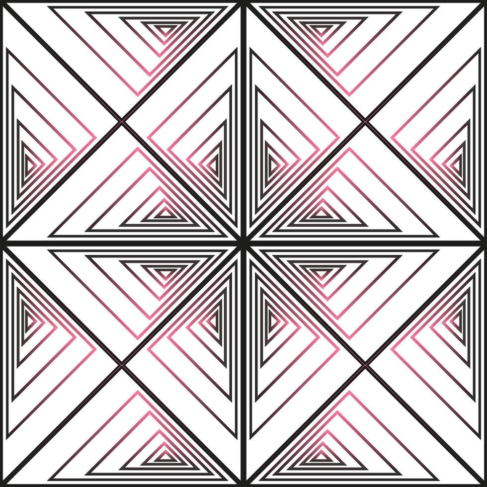 nahtlos Grafik Vektor Muster bestehend aus von Rosa und schwarz Dreiecke mit Gradient
