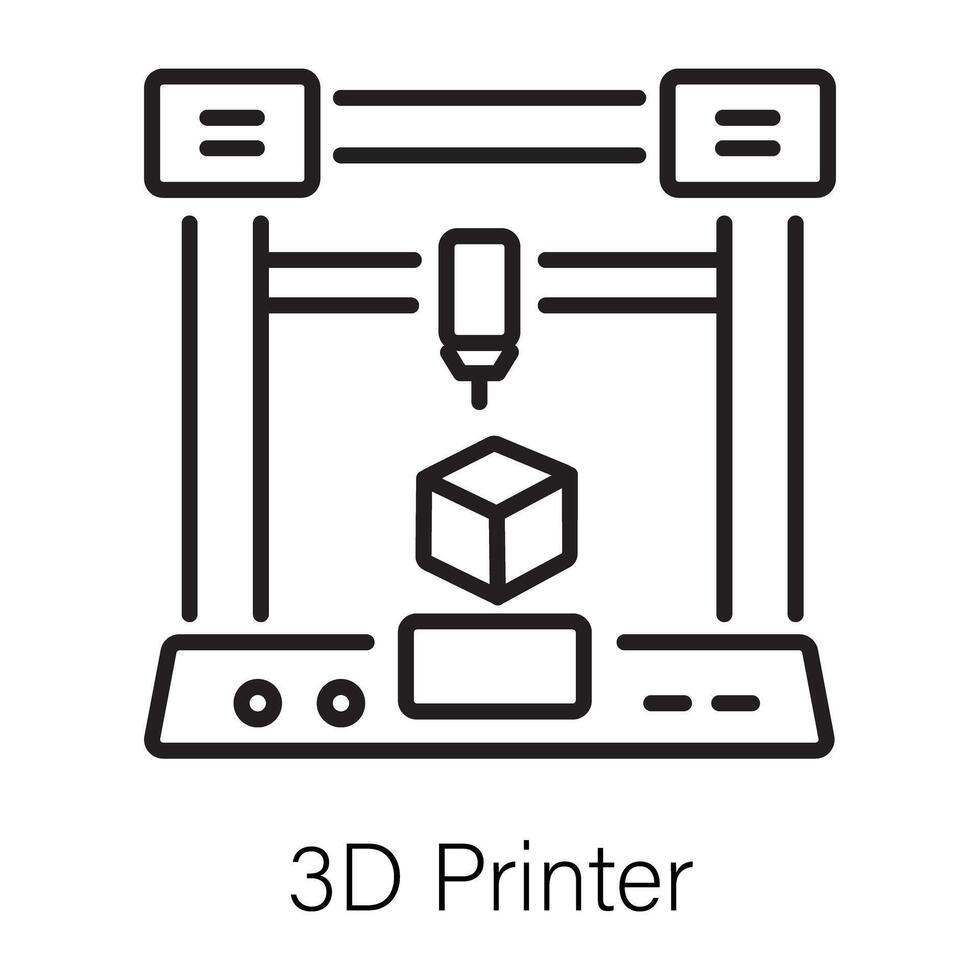 trendig 3d skrivare vektor